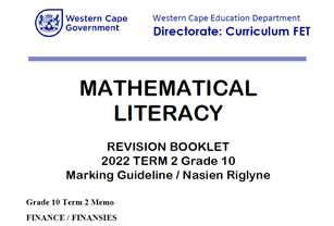 mathematical literacy assignment term 2 memo